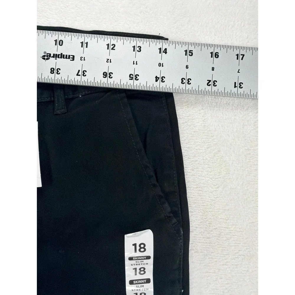 The Children's Place Skinny Slim Stretch Chino Cotton Black Boys Size 18 NWT $29
